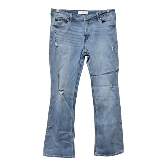 RanCan Denim - RanCan Lightly Distressed Light Blue Bootcut Jeans Women’s Size 14